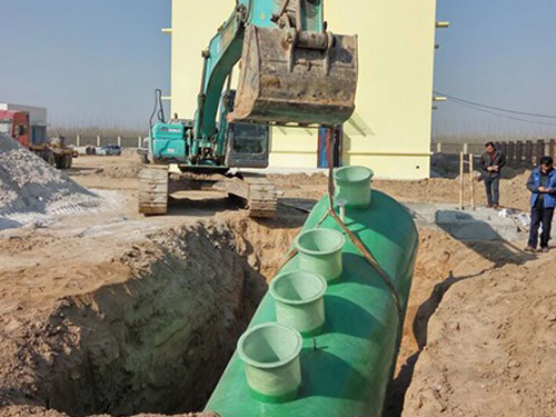 地埋式一体化玻璃钢污水处理现场